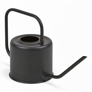 บัวรดน้ำทันสมัยสีดำมันวาวด้ามโค้งและพวยยาวสำหรับสวนตกแต่งบ้านร่วมสมัย - Product Image 2