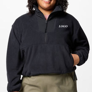 Sweat-shirt à col montant pour femmes modernes, couleur unie, manches longues, pour un ajustement confortable et décontracté, vêtements décontractés avec logo personnalisé - Product Image 1