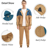 Survêtement en molleton 100% coton pour homme, taille plus, vintage, à capuche, uni, écologique, de haute qualité, imprimé sur mesure, pour le jogging d'hiver