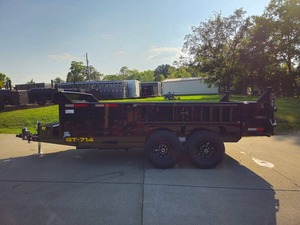 Remorque à benne hydraulique de 2 pieds sur les côtés essieux 7 'X 14' 7 000lb pour tracteur pour usage agricole Nouvelles conditions d'occasion Noyau de moteur à engrenages inclus - Product Image 5