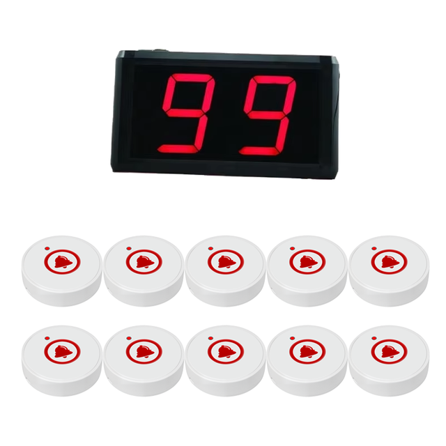 Wireless Nurse System Caregiver Call Button Patient Bell Display Receiver for Clinic Nurses Station Restaurant Nursing Home