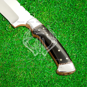 Cuchillo de Cocina Profesional Personalizado de Acero D2, Cuchillo de Carnicero de Alta Calidad, Ecológico, con Funda de Cuero de Cuerno de Toro Cómoda y Personalizada - Product Image 3