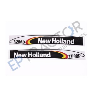 Kit de Adhesivos para Capó de Tractor New Holland TD95D, Juego de Adhesivos de Vinilo Negro - Product Image 2