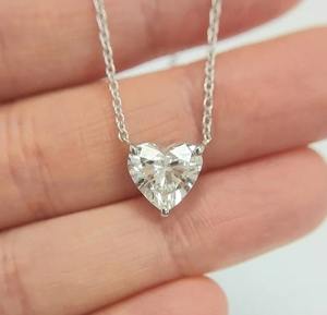 Belle D E F Couleur VVS Clarté Coeur Forme Lab Grown Diamant Pendentif Beau Pendentif En Argent Sterling Cadeau De Mariage Pour Elle - Product Image 6