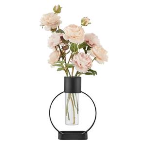 Florero de metal negro con tubo de vidrio Soporte de flores decorativo moderno y elegante Perfecto para la oficina en el hogar y el regalo de la India - Product Image 6