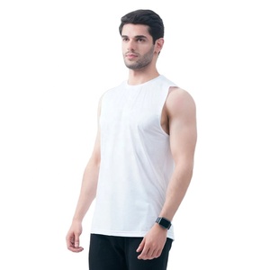 New Arrival Durable <b>Mens</b> Workout Tank Top Quick-Dry Sleeveless Athletic Tee in White Color for Gym CrossFit and Outdoor Exercise - Product Image 3