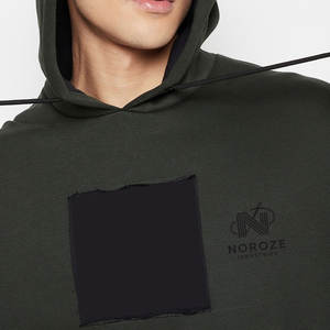 Chándal de invierno transpirable ajustado de último estilo para hombre Top con capucha de patrón sólido 100% algodón ecológico - Product Image 5