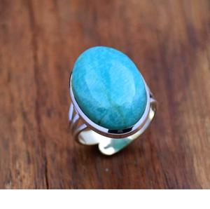 แหวนอเมซอนไนต์925แท้แหวนเงินสเตอร์ลิงวงใหญ่ปรับได้สายรัดสามชั้นเครื่องประดับงานแต่งงานสำหรับเธอ - Product Image 2