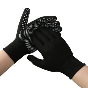 Guantes de punto de alta calidad para jardinería, mano de algodón negro, trabajo de construcción Industrial, calibre 13, punto de nailon, guantes punteados de PVC - Product Image 5
