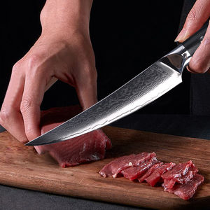 Vente directe d'usine de haute qualité 6.5 pouces en acier damas couteau texturé noir G10 poignée personnalisée à la main OEM couteaux de cuisine - Product Image 3