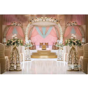 Maharani boda elefante dientes Mandap Venta caliente Royal White Gold Mandapam Premium Maharani tema escenario para ceremonias globales - Product Image 1