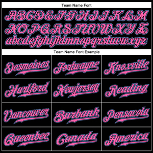 Camiseta de Béisbol Personalizada Negra con Rayas Rosas, Cierre de Botones, Manga Corta, Impresión por Sublimación, Ropa de Equipo - Product Image 5