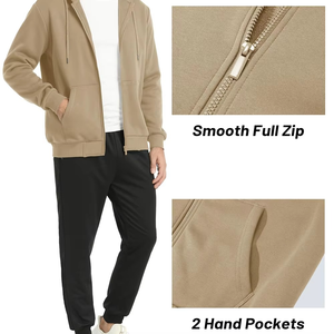 Sudaderas con cremallera para hombre de invierno de alta calidad 100% algodón Impresión digital Streetwear a prueba de viento MOQ bajo - Product Image 4