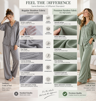 Ensemble de pyjama décontracté GOTS pour femme, manches longues, col à revers, avec passepoil contrastant, deux pièces, vêtements de nuit et de détente