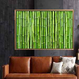 Elegante obra de arte impresa en lienzo con diseño de plantas naturales, 1P: con marco dorado - Product Image 1