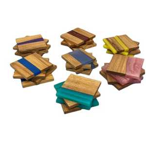 Customized Shape Solid Wooden Resin Tea Cup <b>Mats</b> Pads At Low Price High Standard Homeware Tableware Dinnerware Drink Coaster - Product Image 6