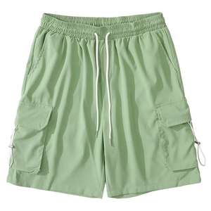 Pantalones cortos Cargo de talla grande de alta calidad para hombre con logotipo personalizado transpirable de nailon sólido liso teñido suelto verano peso gimnasio correr Fitness - Product Image 2