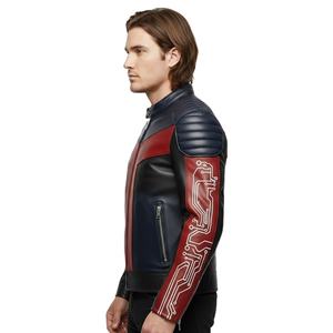 Veste en cuir véritable pour homme, veste de motard en peau de mouton véritable, coupe slim, veste bomber, vêtements pour homme grande taille - Product Image 4