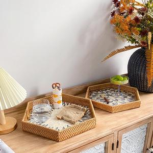 หวายแม่ของฝังมุก,ถาดใส่ขนมขนมอาหรับรอมฎอนมูบารัค Eid ถาดตกแต่งฝังไม้ม็อบเค้ก - Product Image 3