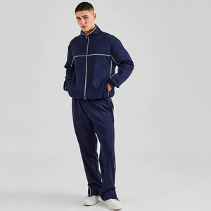 Survêtements en molleton de haute qualité pour hommes sport athlétique fermeture éclair à capuche pantalon de Jogging surdimensionné deux pièces vêtements de sport survêtement hommes - Product Image 1