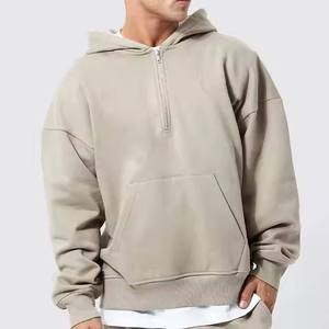 Sudadera con capucha de invierno para hombre personalizada con cremallera de logotipo y bordado de calle 100% algodón polar ecológico e impermeable - Product Image 2