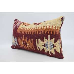 หมอนอิงขนสัตว์สีแดงสไตล์วินเทจแบบดั้งเดิม ขนาด 12x20 นิ้ว ลายฟูฟ่อง ทอแบบพิเศษ กันลื่น เป็นมิตรกับสิ่งแวดล้อม ถอดซักได้ - Product Image 4