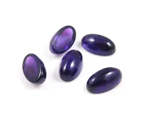 Natural Purple Amethyst Long Oval Shape Flat Back Cabochon Gemstones for DIY Jewelry Making Available Custom Size Shape Bracelet