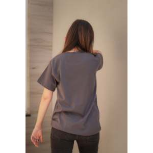 T-shirt femme monochrome anthracite, tailles S-XL - Product Image 2