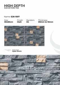 Azulejos de Porcelana para Paredes Exteriores de 300x600 mm, Elevación Frontal - Product Image 3