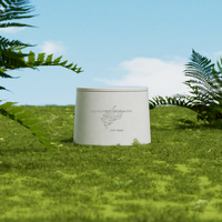 Bougie parfumée en cire de soja ronde en béton de 240 ml avec couvercle, logo personnalisé en relief sur le pot, bougie unique en ciment, marque privée