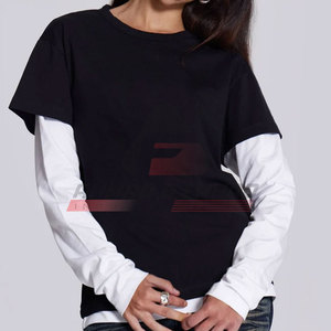 Camiseta de doble capa de último diseño de alta calidad para mujer a la venta 2025 camisetas casuales de estilo clásico a la venta en línea - Product Image 4