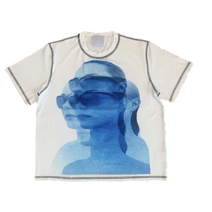 2025 verano 100% algodón personalizado serigrafiado camiseta para hombres Hip Hop Street wear contraste Stitch Loose fit camiseta - Product Image 1