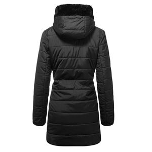 Manteau long matelassé pour femme, veste rembourrée épaisse et matelassée, parka d'hiver chaude à fermeture éclair, capuche amovible - Product Image 3