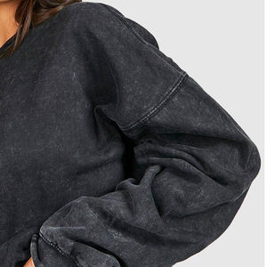 2025 última colección de primavera Unisex lavado ácido algodón chándal logotipo personalizado mujer gran tamaño Sudadera con capucha pantalones transpirables conjunto - Product Image 5