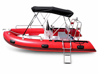 Bateau pneumatique Zhenbo RIB-430 pour 7 personnes, en PVC, pour le ski nautique, longueur 14 pieds, avec échelle d'accès.