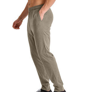 กางเกงสเวตเตอร์ผ้าฟลีซทรงพอดีตัวสำหรับผู้ชายกางเกงกีฬาลำลองทรงตรงมีเชือกรูดแบบใหม่ผ้าคอตตอน - Product Image 4