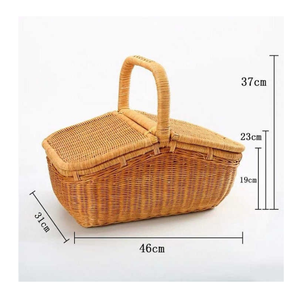 Cesta de almacenamiento de mimbre de tamaño personalizado con asas de la mejor calidad para picnics y jacinto de agua fabricada en Vietnam - Product Image 4
