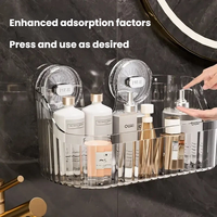 Étagère de salle de bain à ventouse murale, organiseur de cosmétiques, panier de douche, support de rangement pour coiffeuse, étagère de salle de bain
