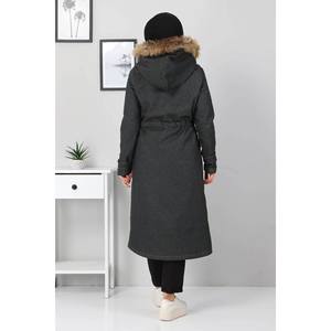 Veste longue en jean avec fermeture éclair et détail de style trench, type vêtement d'extérieur - Product Image 5