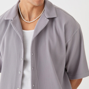 Nouvelle Collection Été 2026 – Ensemble Décontracté 2 Pièces pour Homme en Coton Bio Respirant et Écologique – Chemise Boutonnée à Manches Courtes Ample pour la Plage - Product Image 3