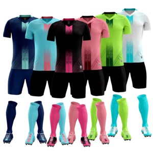 Logotipo personalizado niños deportes uniformes camiseta de fútbol azul amarillo dropshipping camiseta de fútbol kit de fútbol Conjunto de camiseta de fútbol - Product Image 3