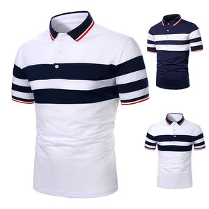 Golf esencial de alta calidad para hombres para Camiseta de cuello de Polo patrón sólido de talla grande liso en blanco para logotipo de sublimación - Product Image 1