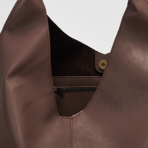 Vegan Leather in Dark Brown <b>Slouchy</b> Hobo Shoulder Bag Distressed for Women Everyday <b>Handbag</b> LHB-0095 - Product Image 6