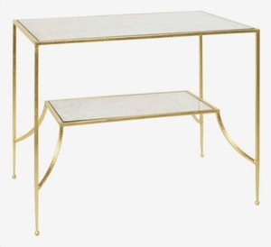 Nueva mesa de consola, mesa de acento superior de cristal moderno, Metal en oro, para el hogar TV, decoración decorativa para dormitorio, muebles laterales centrales - Product Image 1