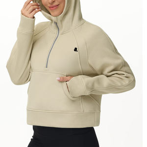 2026 Custom Plain Dyed <b>Zip</b> <b>Up</b> <b>Hoodie</b> for Women Vintage Look Oversized Polyester Cotton Casual Winter - Product Image 4