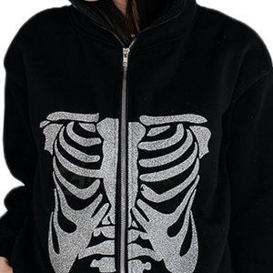 Sudadera con Capucha Casual de Invierno para Mujer 2023, Color Sólido, con Pedrería, Talla Grande, Diseño con Forro, 100% Algodón Felpa, Anti-Pilling, Secado Rápido - Product Image 4