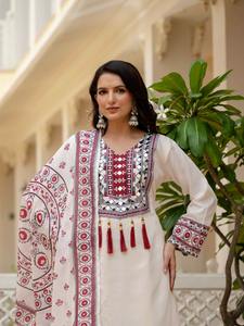 Traje Salwar de Tela Maslin de Diseño Moderno, Estilo Indio Pakistaní, con Estampado Digital, Última Colección Exclusiva para Mujer, Ideal para Fiestas, Bodas y Uso Casual - Product Image 5