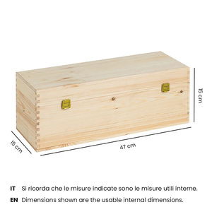 Hộp gỗ cho 1 chai kiểu Bordeaux, 1500 ml. Kích thước nội bộ: 47x15x15 - Product Image 5