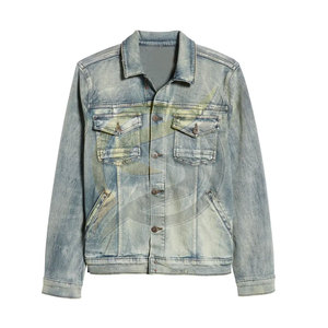 Chaqueta Vaquera para Hombre con Lavado Ácido, Prenda Exterior de Moda, Chaqueta Vaquera para Hombre con Protección Contra la Decoloración - Product Image 1