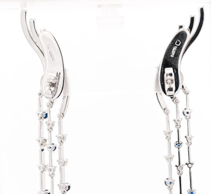 Boucles d'oreilles pendantes en argent sterling 925 plaqué argent, saphir bleu naturel et diamant, pour femmes, bijoux de mode - Product Image 5